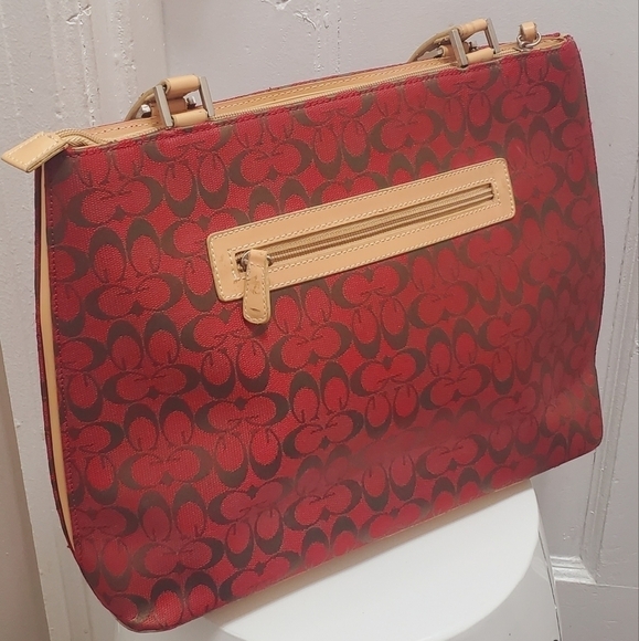 Leather Trim Monogram Hobo Red Bag🌴 - Picture 3 of 9